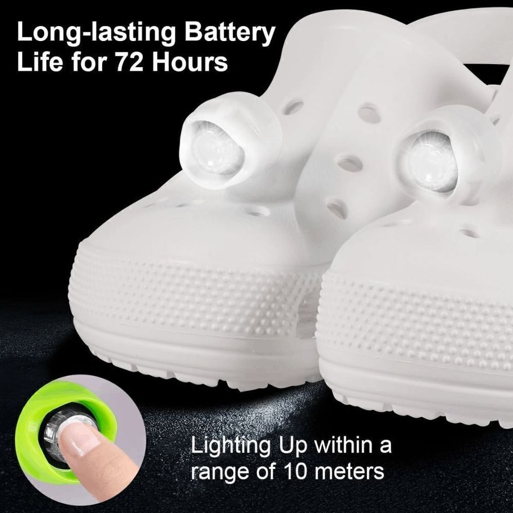 2Pcs LED Headlights for Croc Adults and Kids - Hiking, Dog Walking & Camping Gea